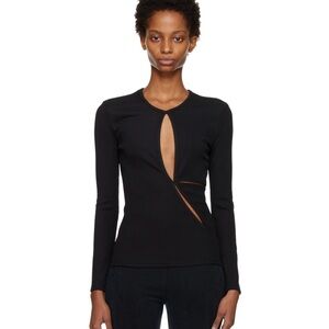 NWT CHRISTOPHER ESBER ANGLAISE LONG SLEEVE TOP Black